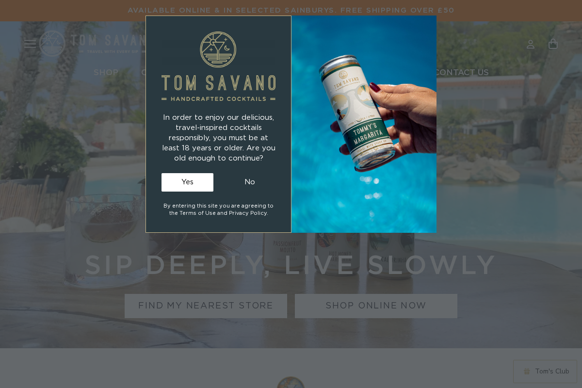 tomsavano.com homepage screenshot