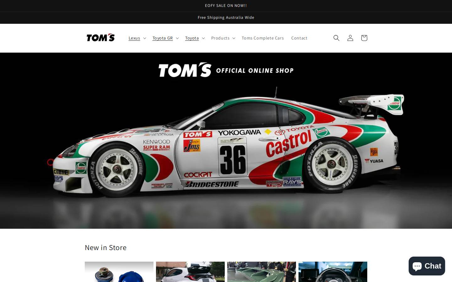 tomsracing.com.au homepage screenshot