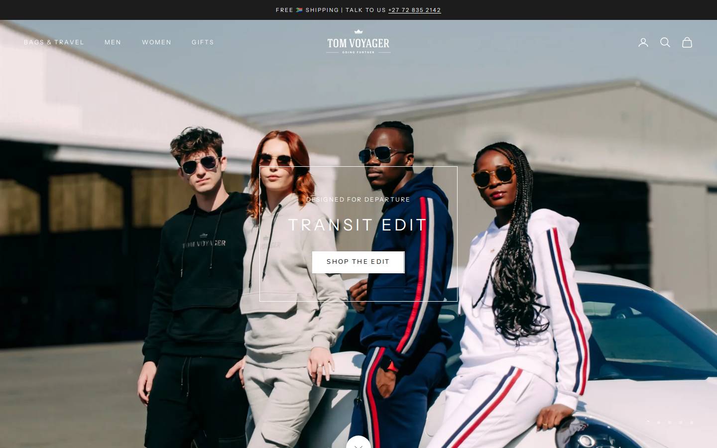 tomvoyager.co.za homepage screenshot