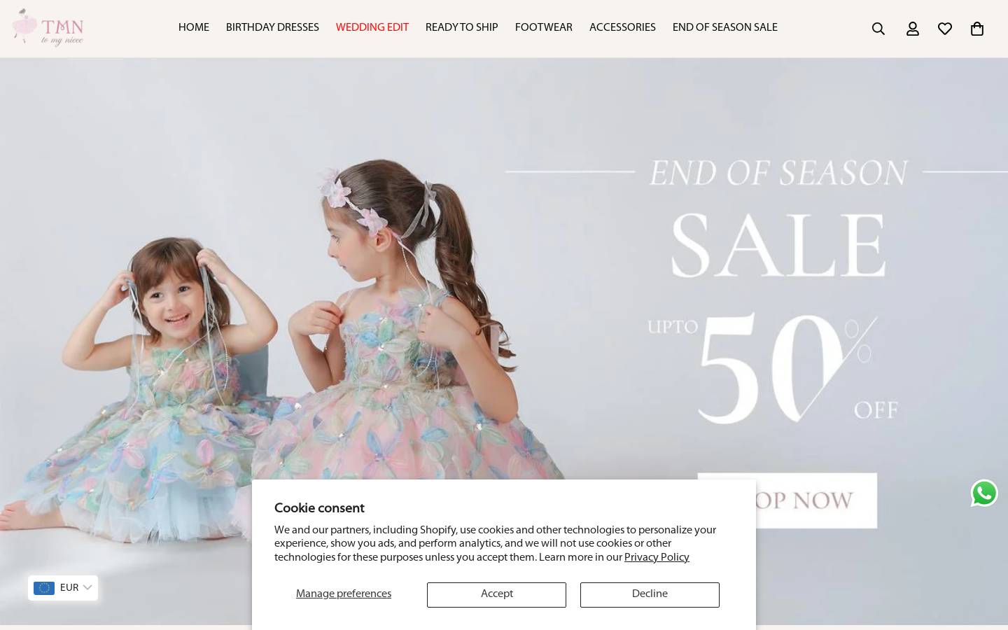 tomyniece.com homepage screenshot