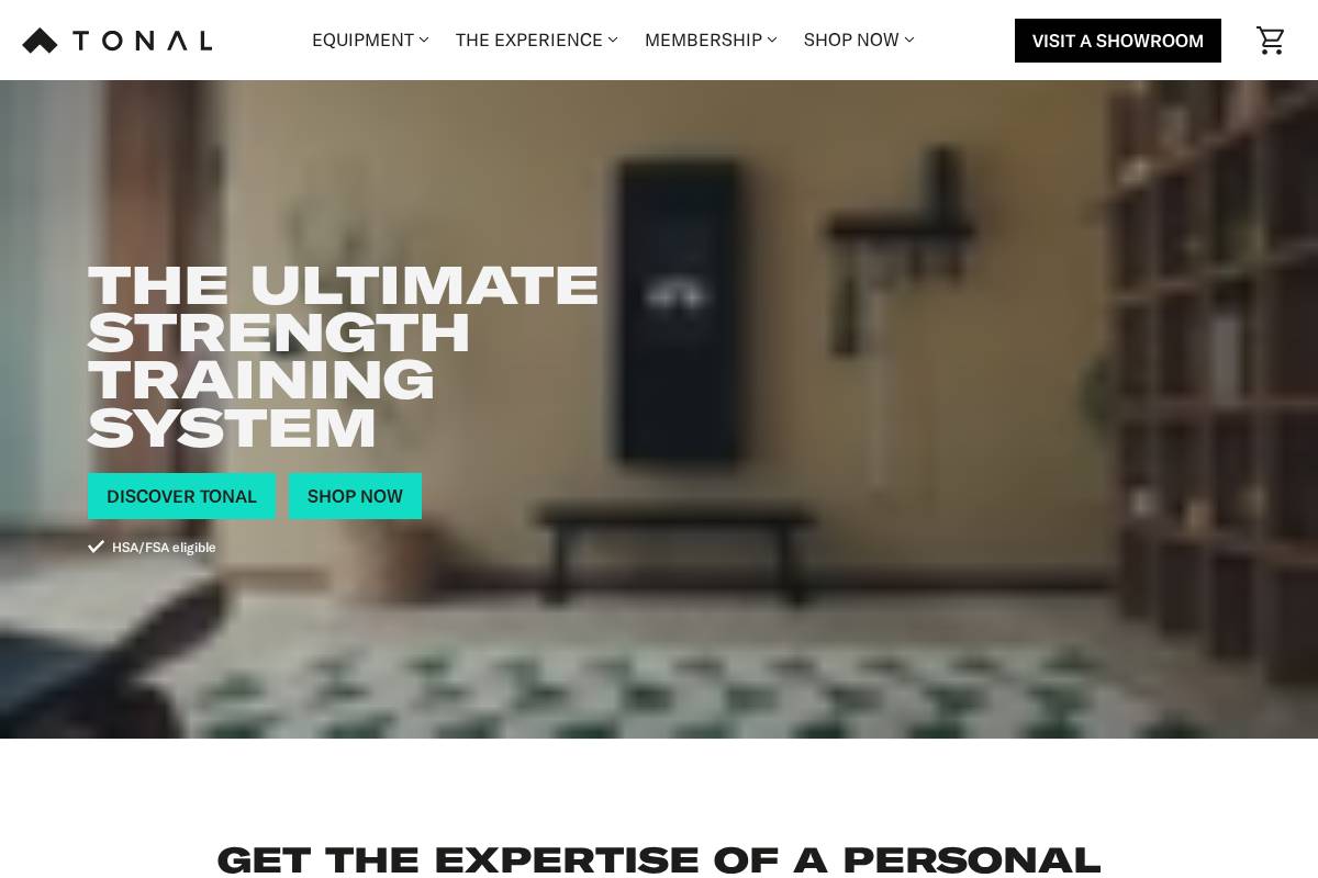 Tonal homepage screenshot