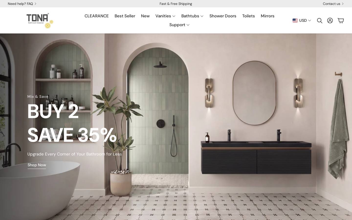 tonausa.com homepage screenshot
