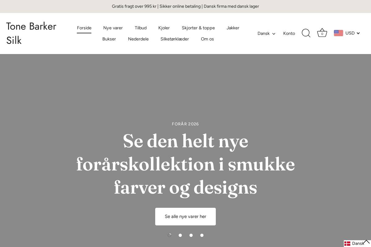 TONE BARKER SILK homepage screenshot