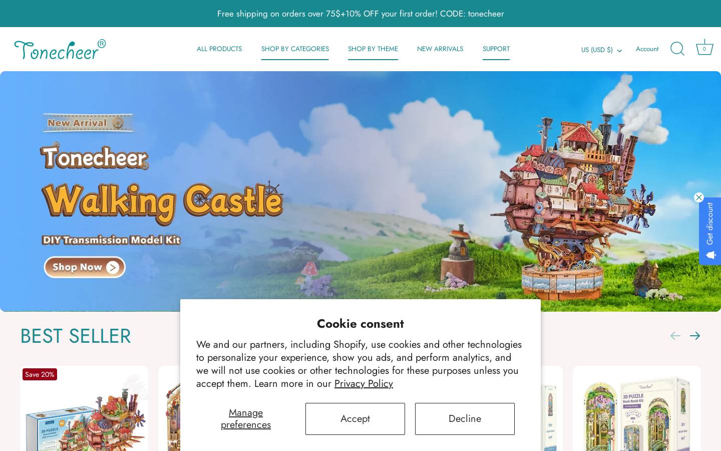 Tonecheer homepage screenshot