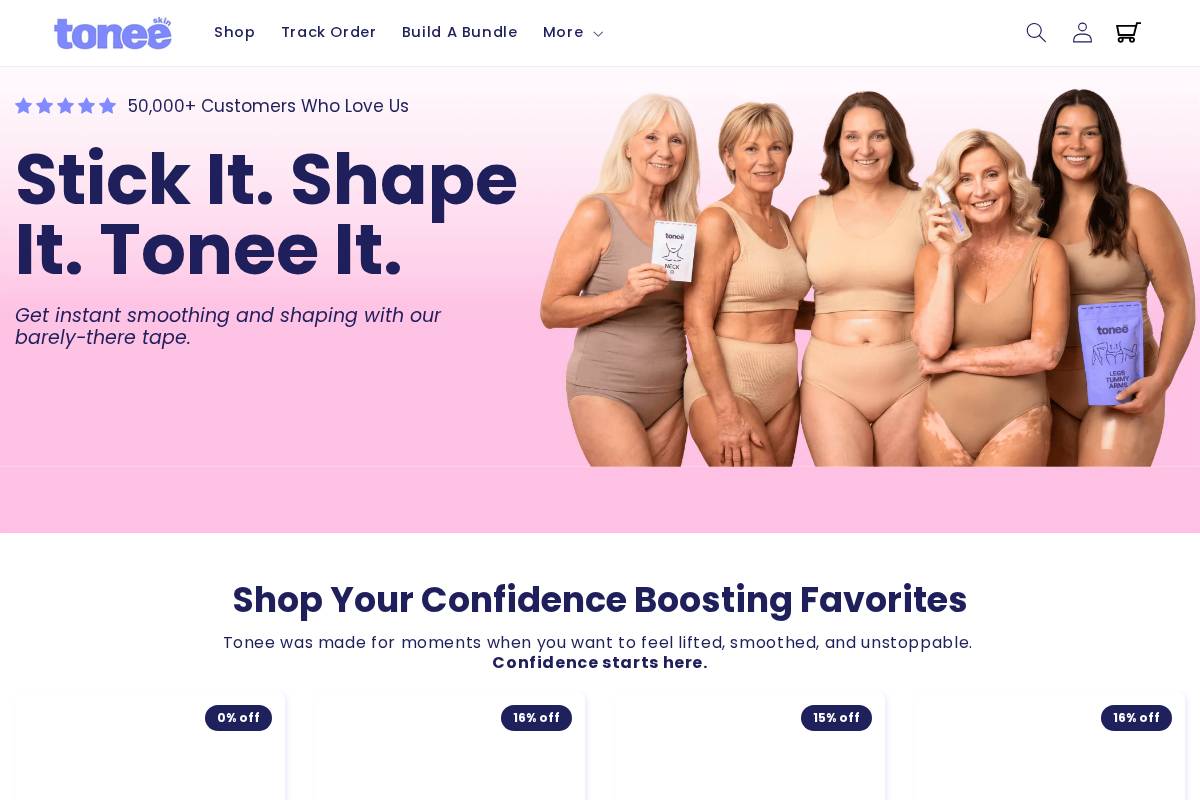 toneeskin.com homepage screenshot