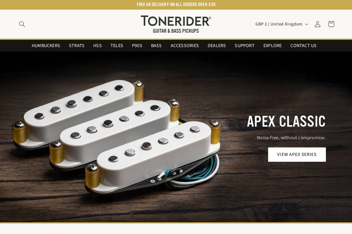tonerider.com homepage screenshot