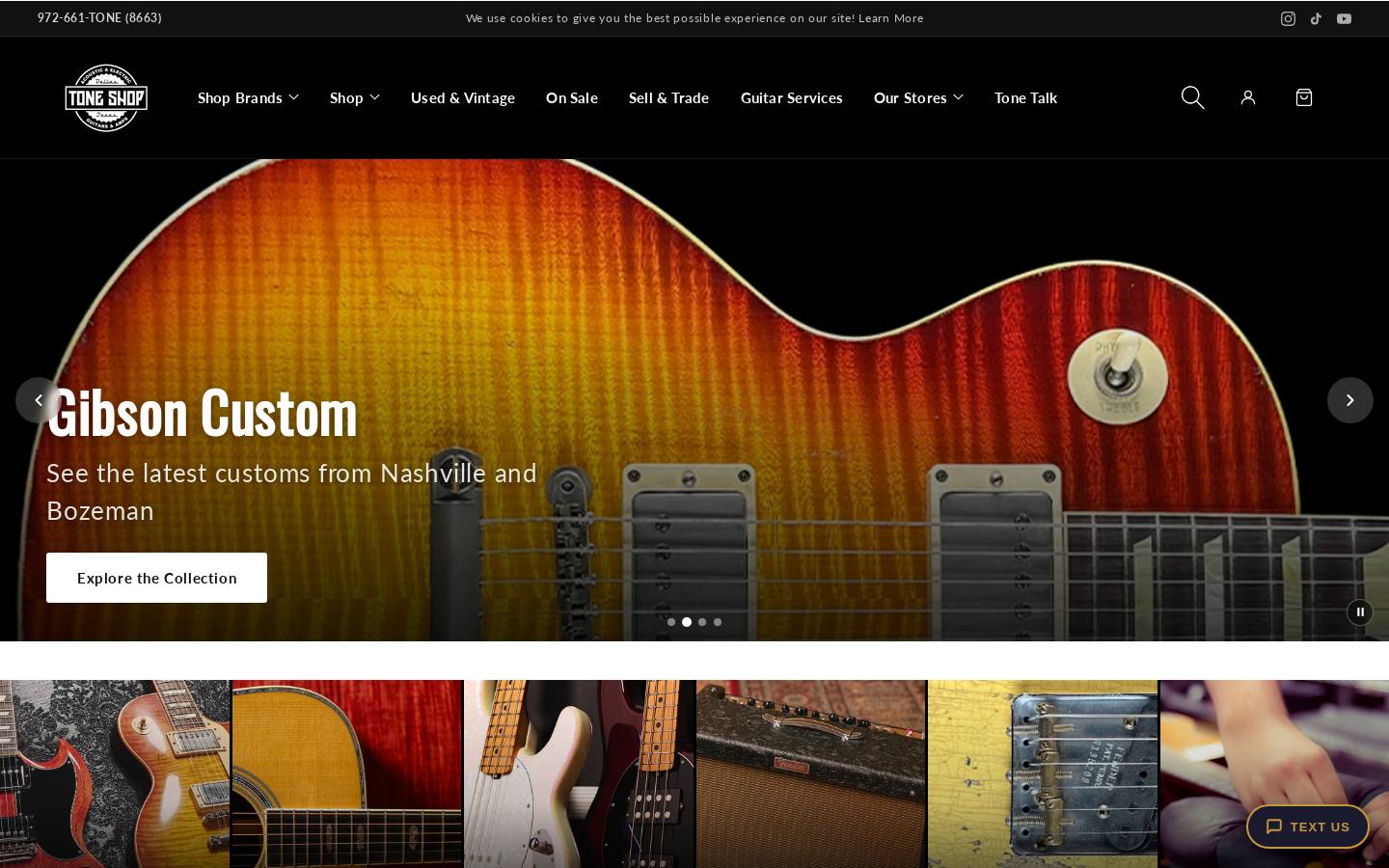 toneshopguitars.com homepage screenshot