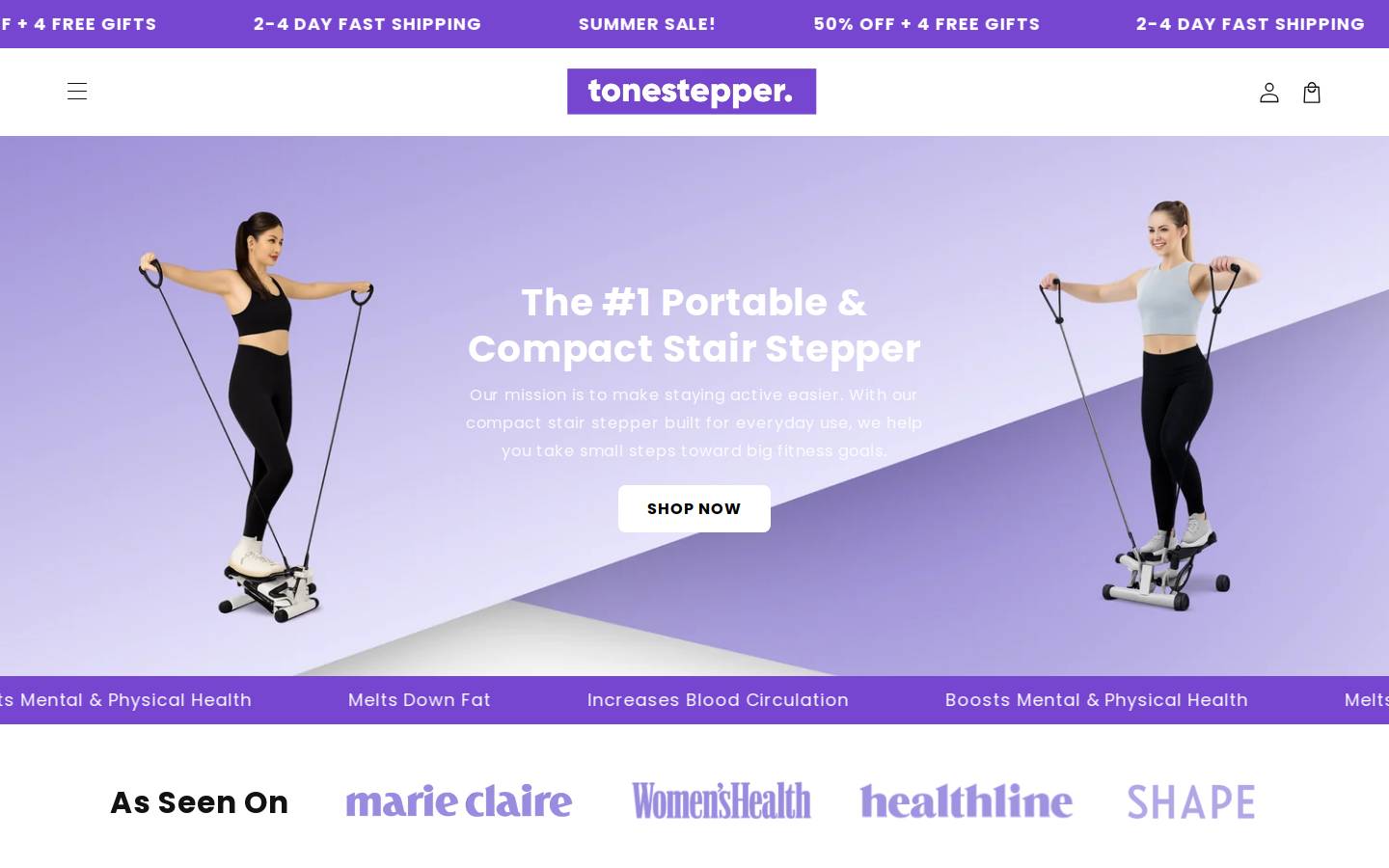 Tonestepper homepage screenshot