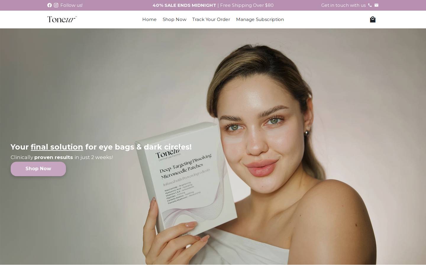 Toneur homepage screenshot