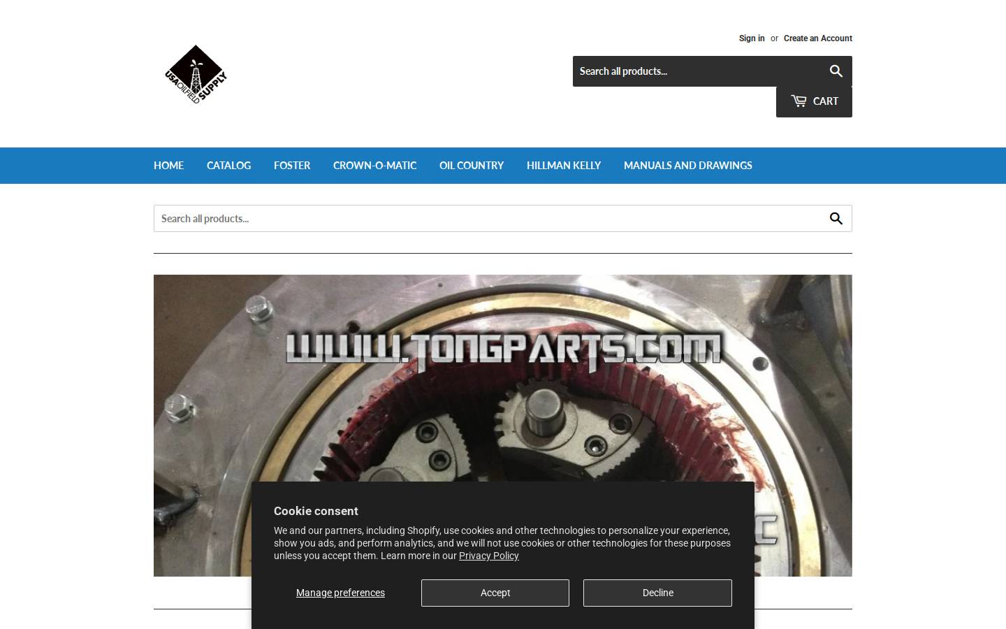 tongparts.com homepage screenshot