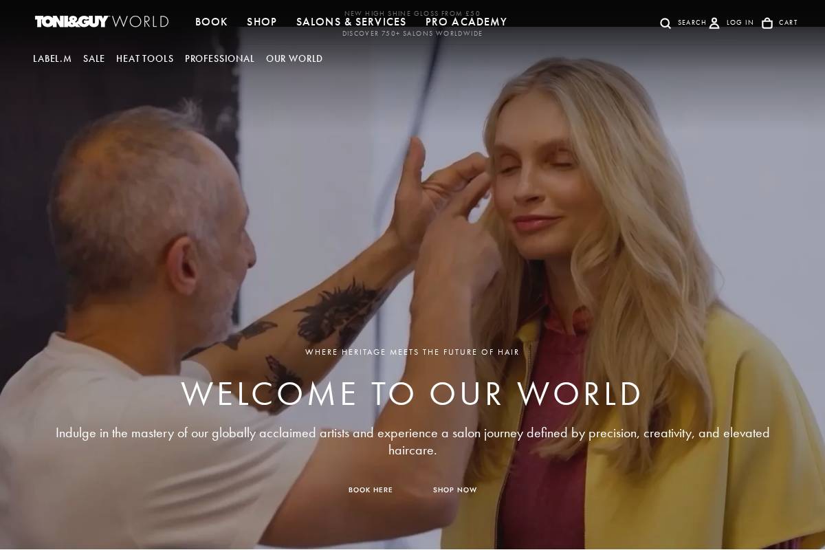 toniandguy.com homepage screenshot