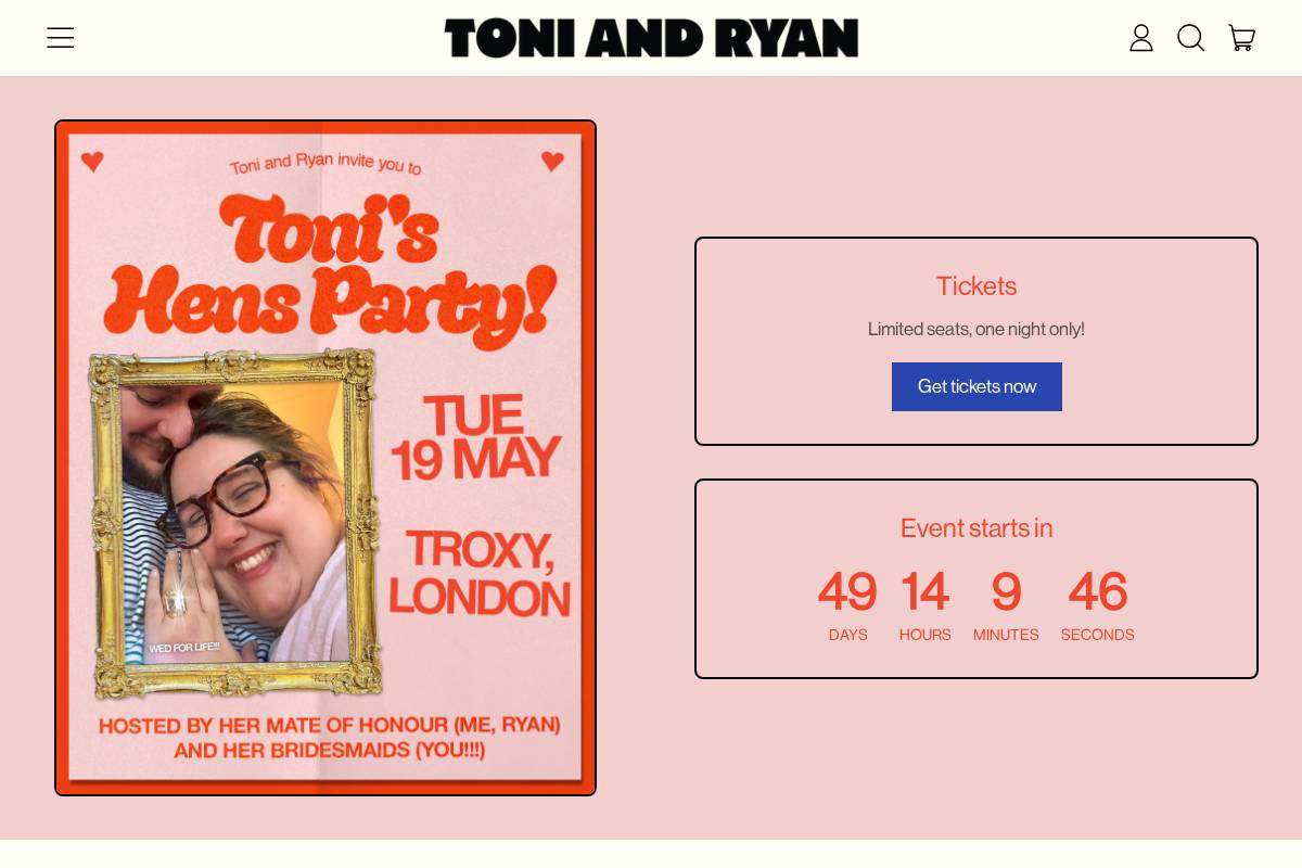 toniandryan.com.au homepage screenshot