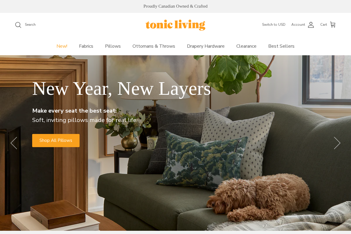 Tonic Living homepage screenshot