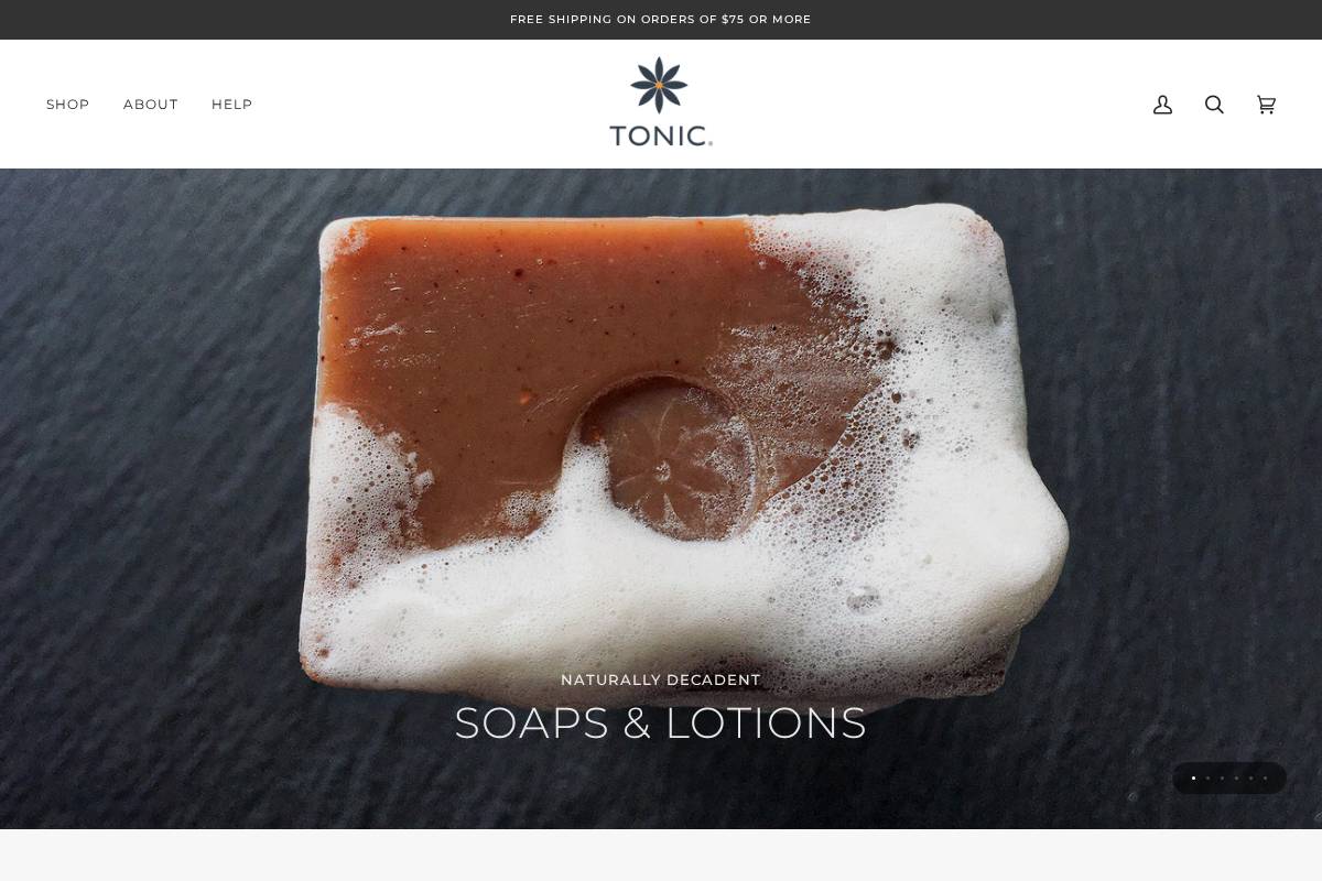 tonicnaturals.com homepage screenshot