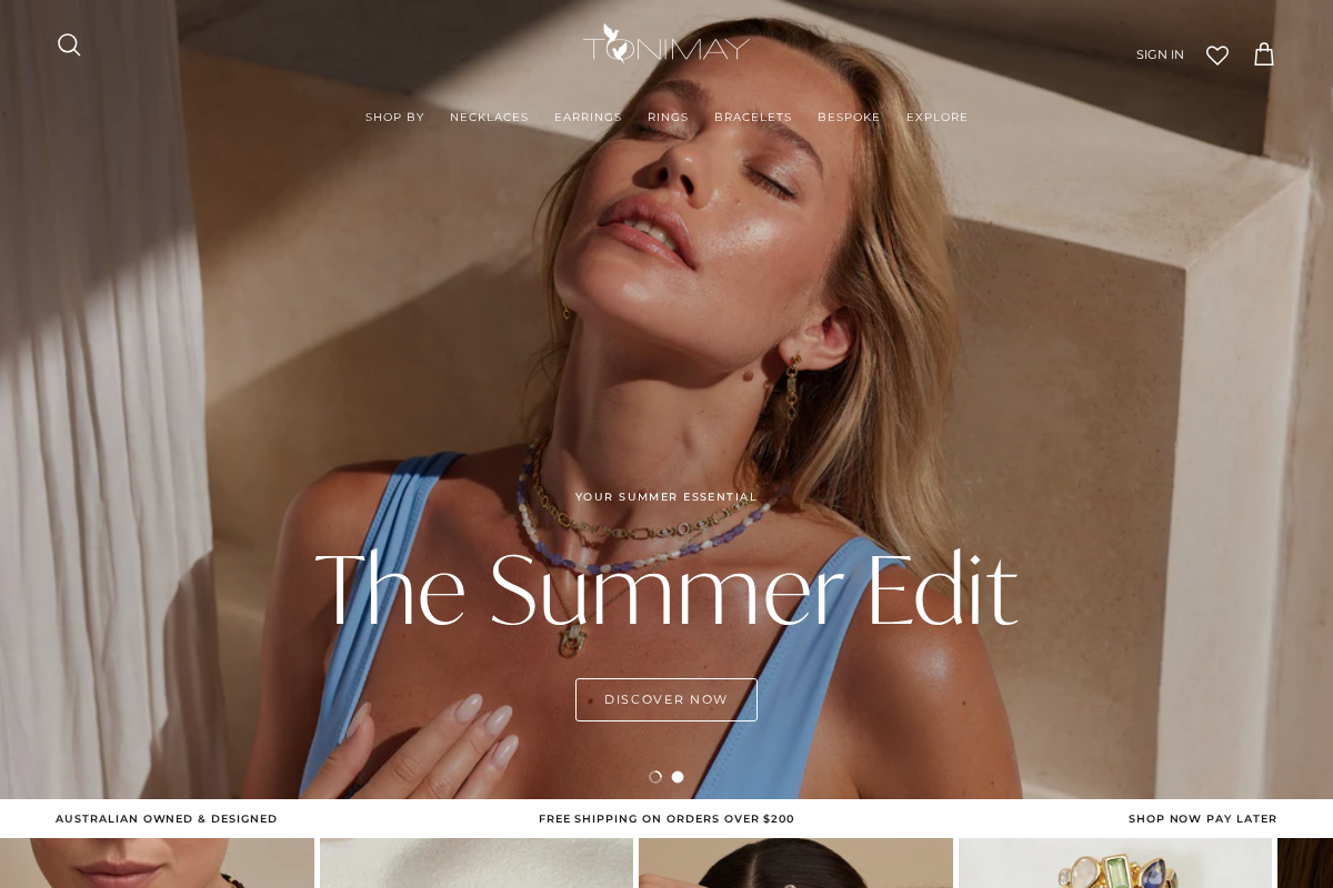 ToniMay homepage screenshot