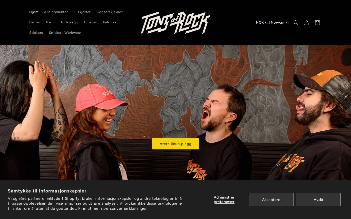 Tonsofmerch homepage screenshot