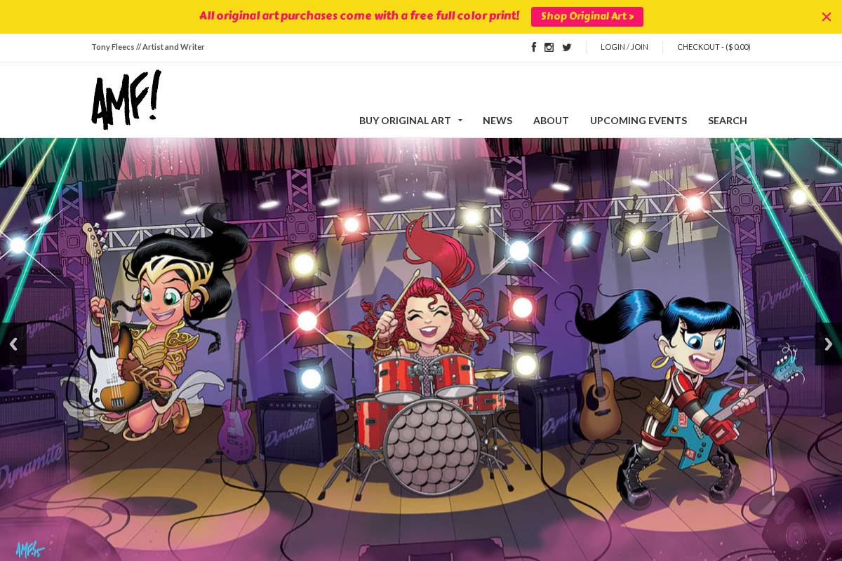 tonyfleecs.com homepage screenshot