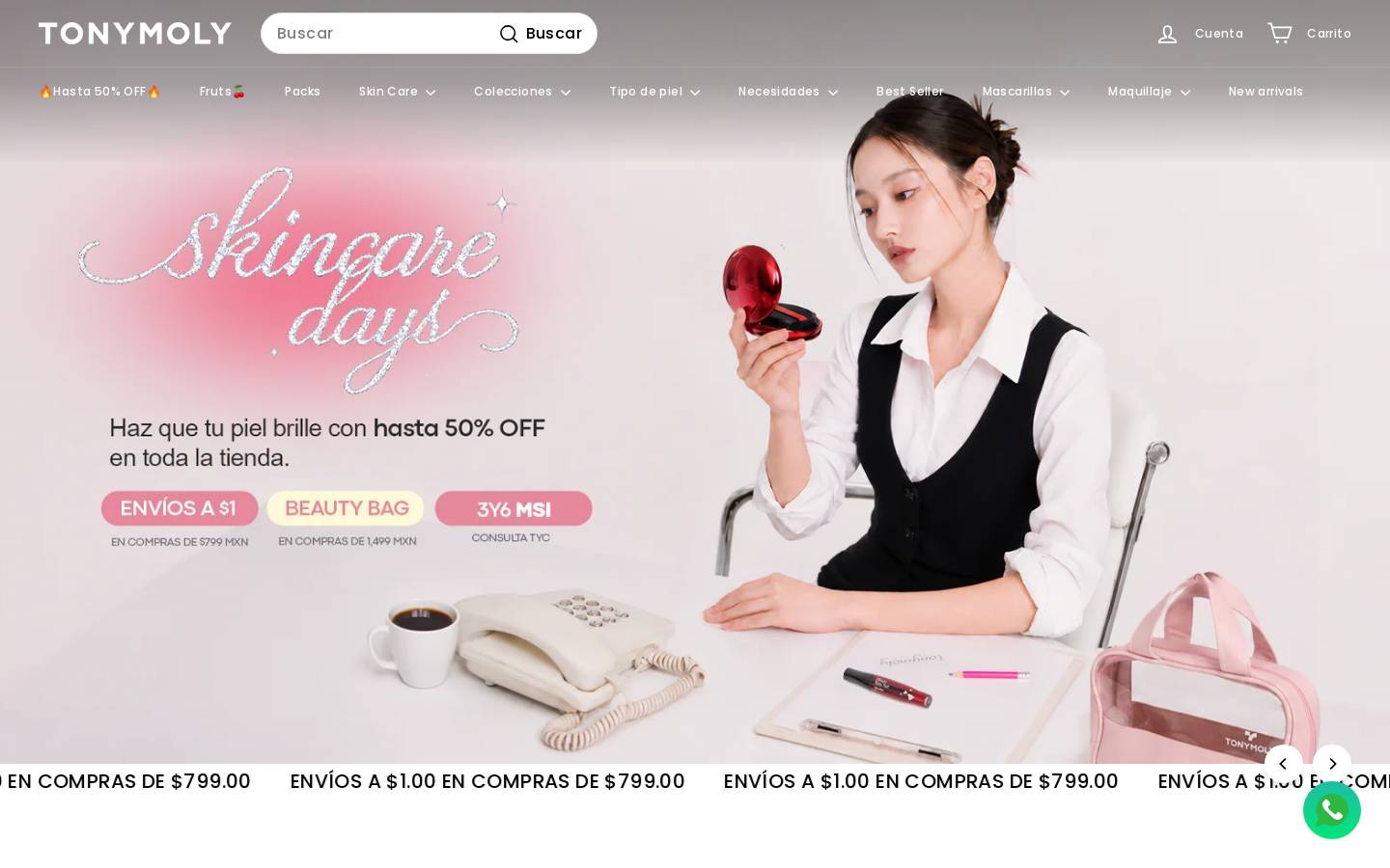 tonymoly.com.mx homepage screenshot