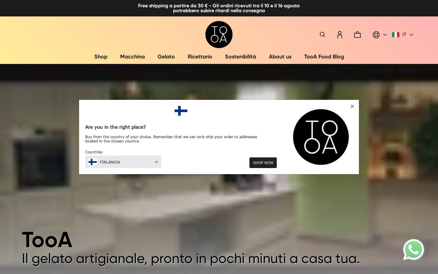 TooA homepage screenshot