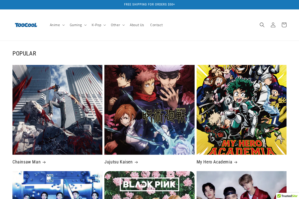 Toocoolshop homepage screenshot