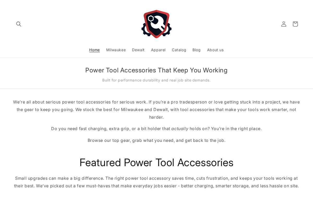toolarmycompany.com homepage screenshot