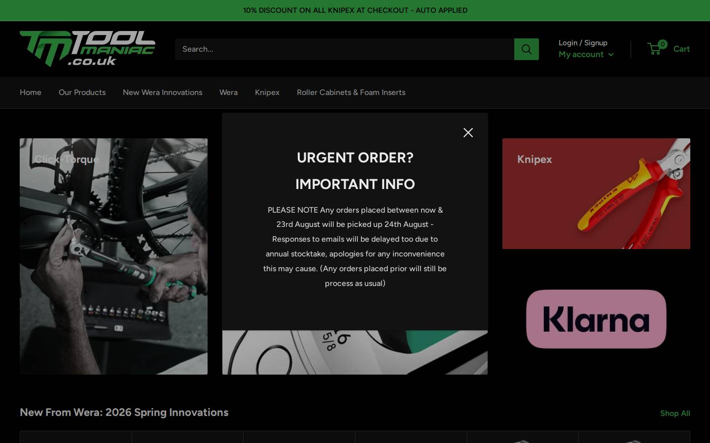 Tool Maniac homepage screenshot