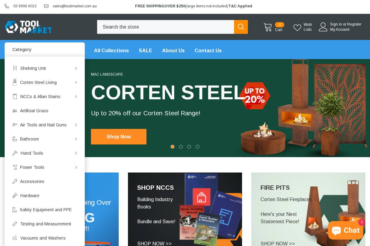 toolmarket.com.au homepage screenshot