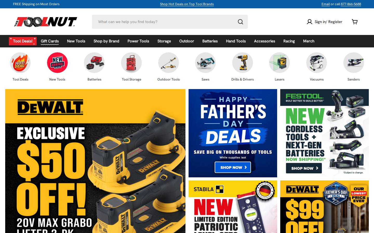 The Tool Nut homepage screenshot