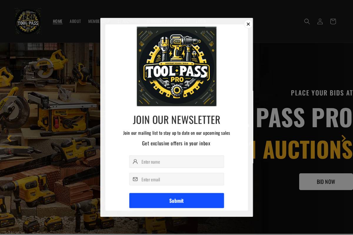 toolpasspro.com homepage screenshot