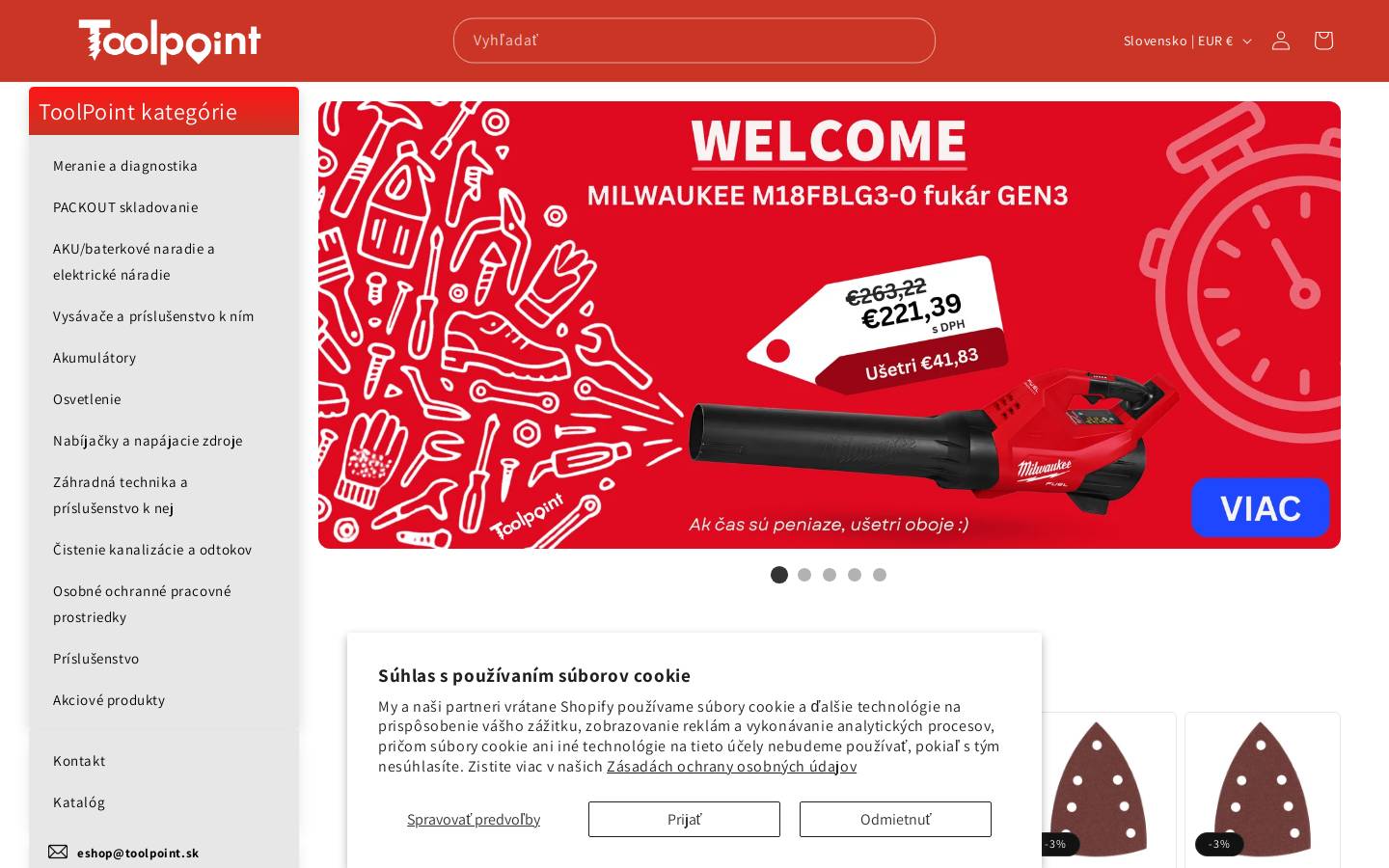 toolpoint.sk homepage screenshot