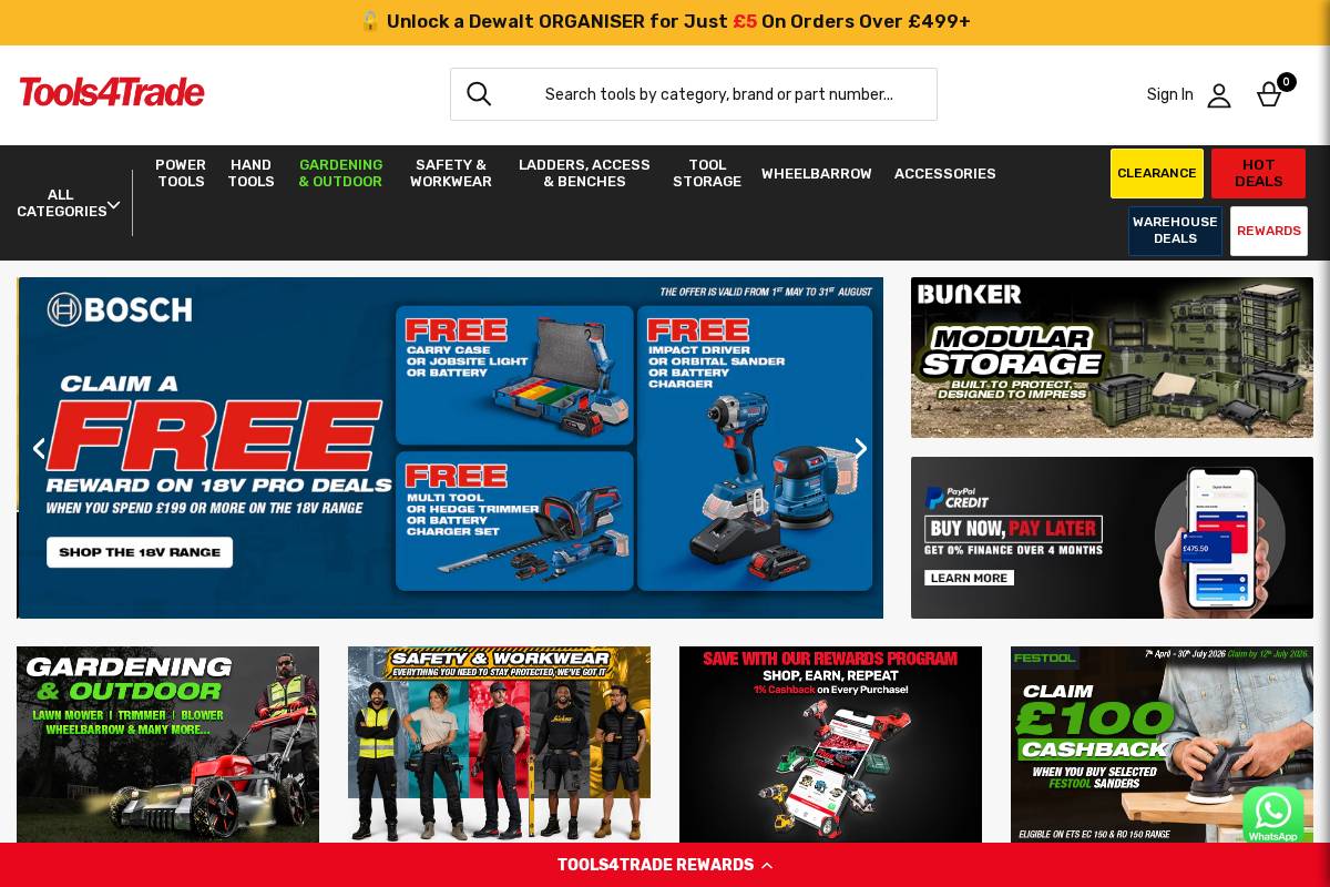 Tools4Trade homepage screenshot