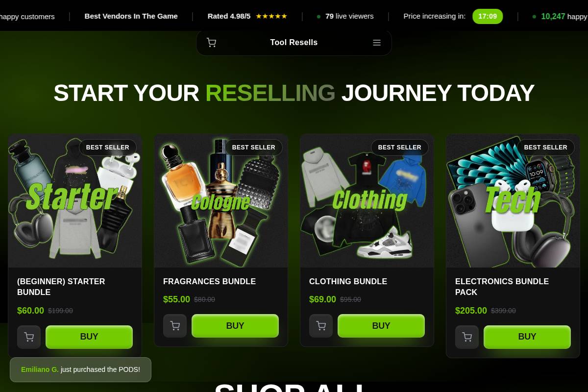 Toolshop homepage screenshot