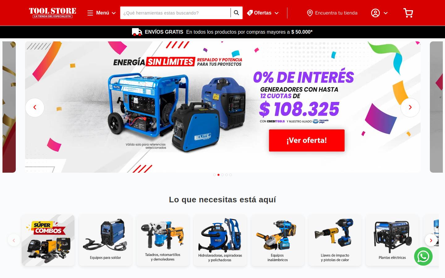 toolstore.com.co homepage screenshot