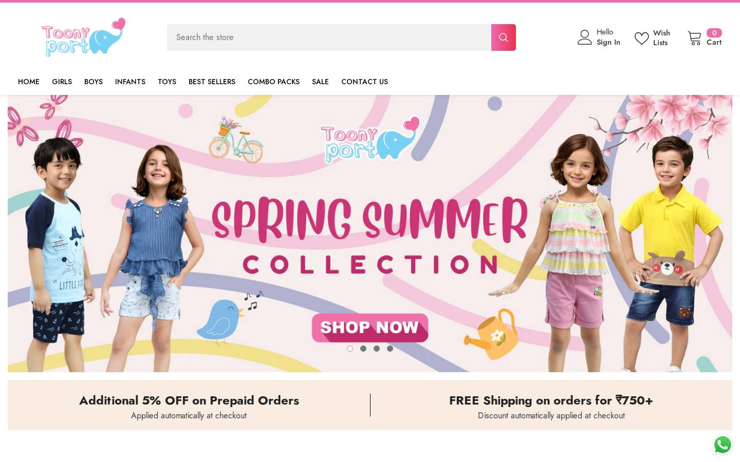 toonyport.in homepage screenshot