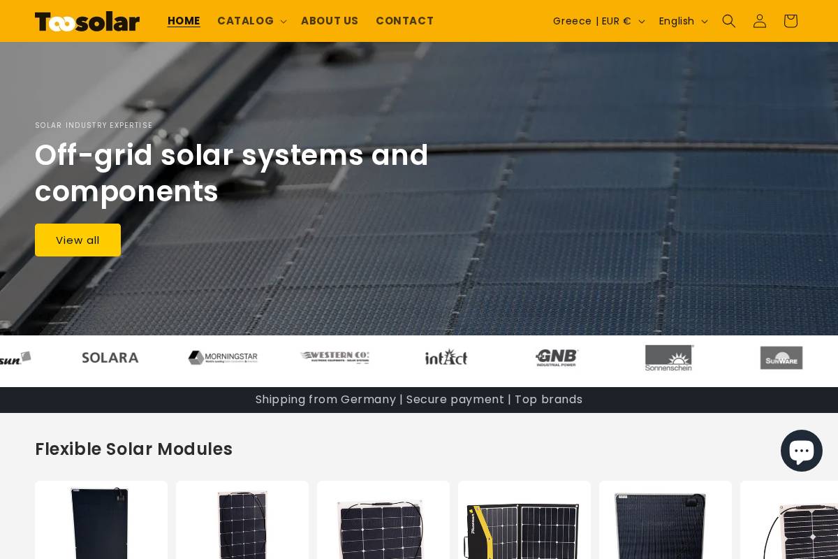 Toosolar homepage screenshot