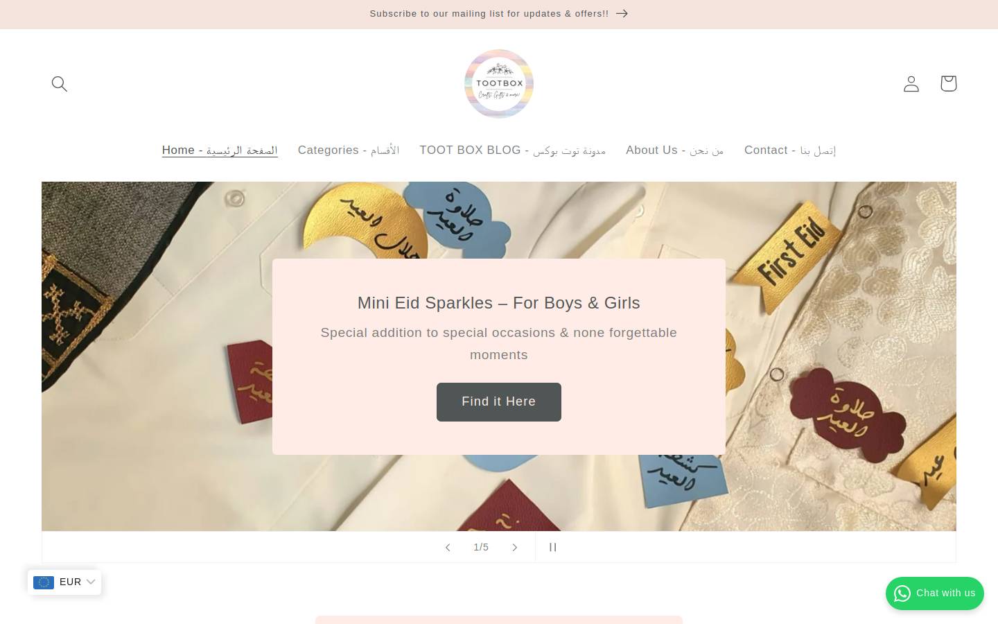 toot-box.com homepage screenshot