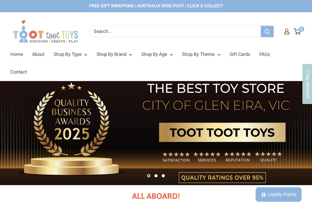 Toot Toot Toys homepage screenshot