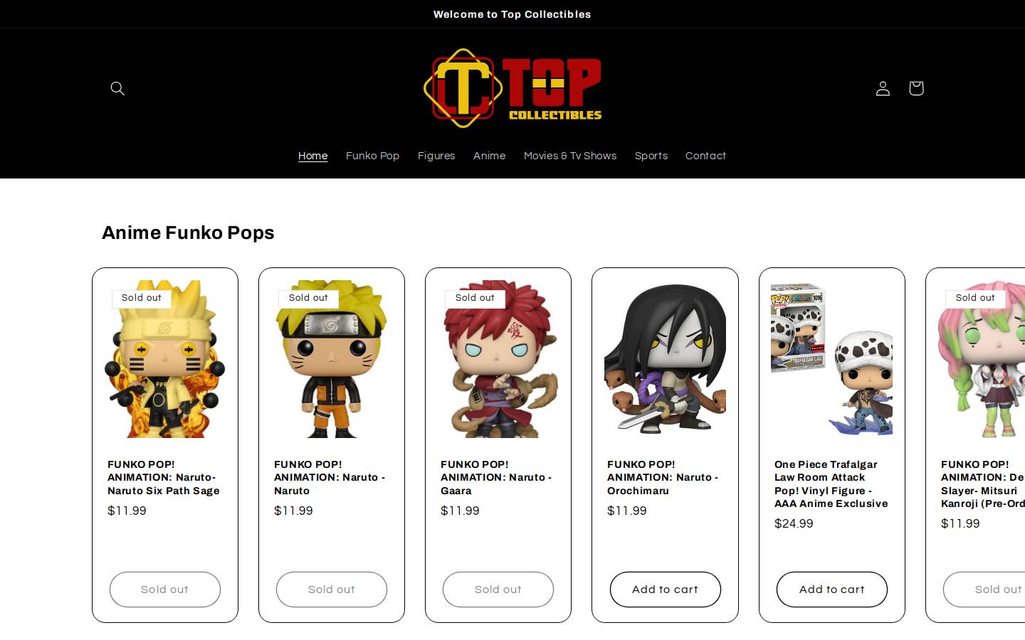 topcollectibles.net homepage screenshot