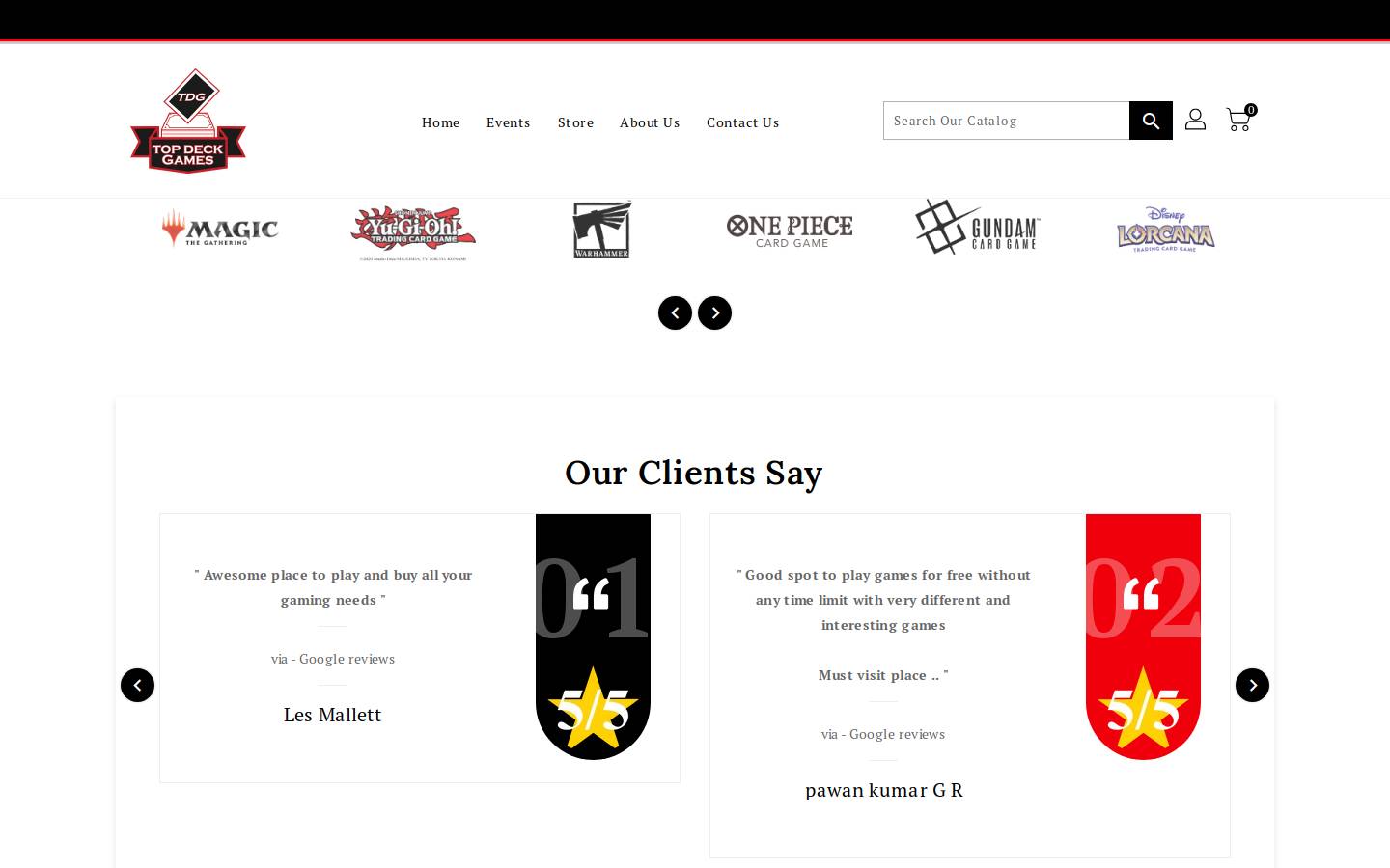 topdeckgames.au homepage screenshot