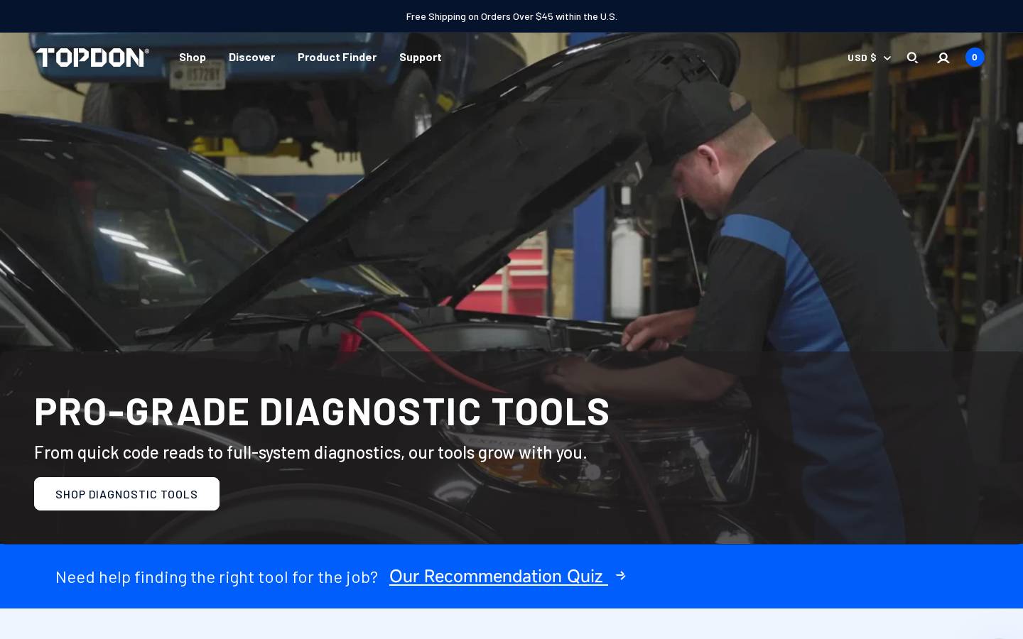 Topdon homepage screenshot