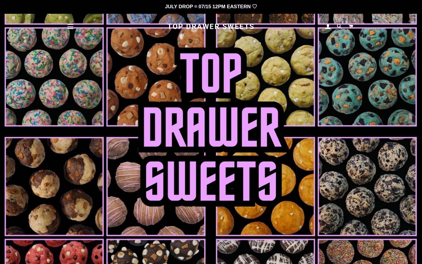 topdrawersweetsonline.com homepage screenshot