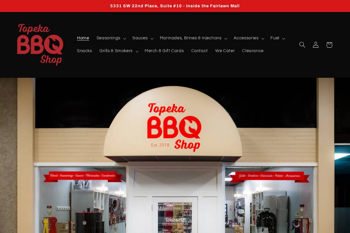 Topekabbqshop homepage screenshot