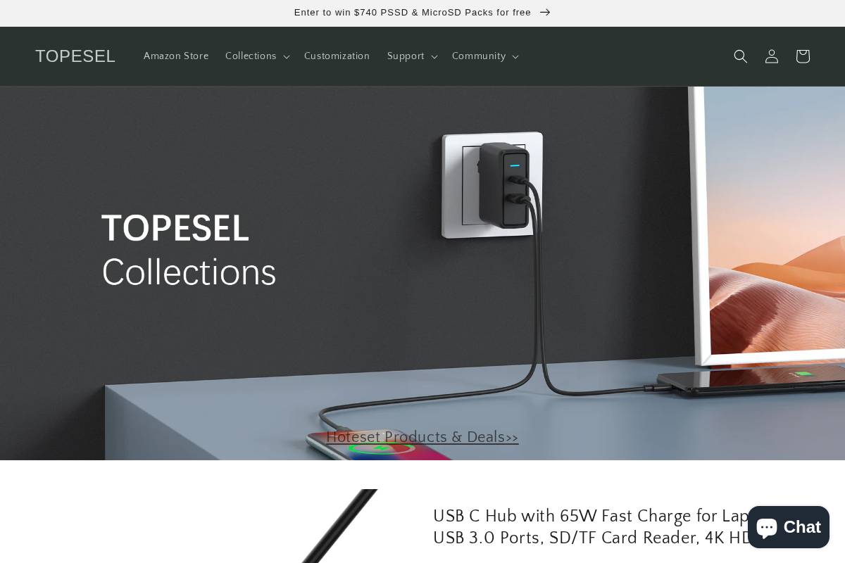 Topesel homepage screenshot
