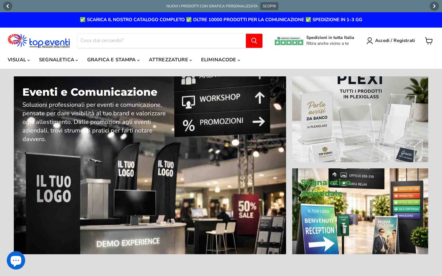 topeventistore.com homepage screenshot