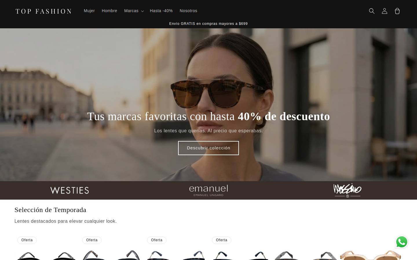 Topfashion homepage screenshot