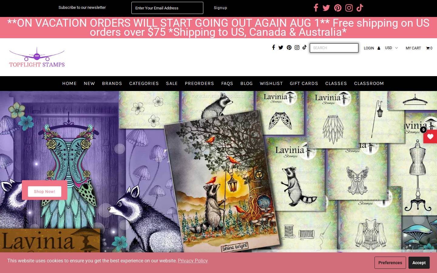 topflightstamps.com homepage screenshot