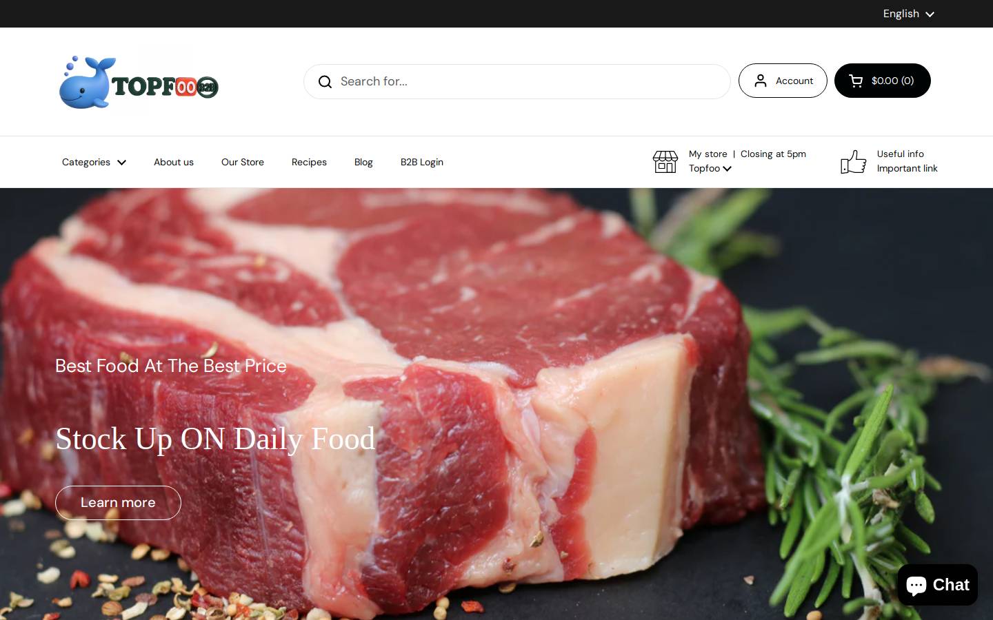 topfoo.com homepage screenshot