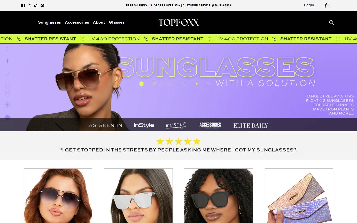 TopFoxx homepage screenshot