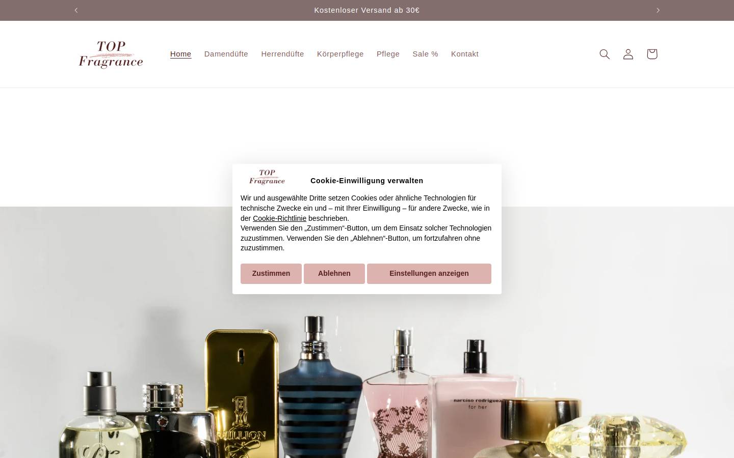 topfragrance.de homepage screenshot