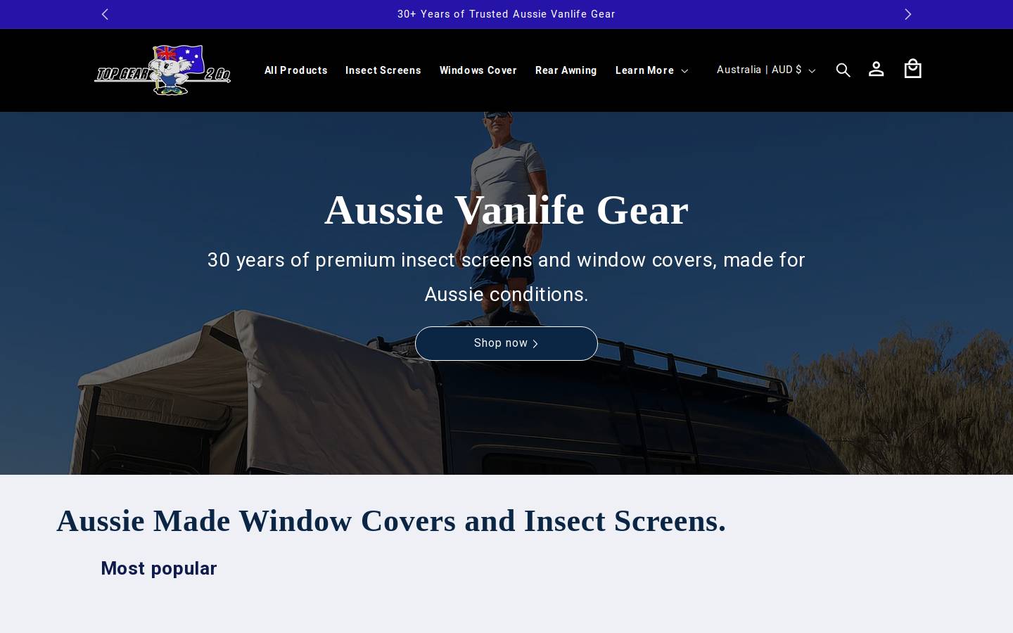 topgear2go.com.au homepage screenshot
